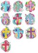Ornate Mehndi Applique Crosses Machine Embroidery Designs by JuJu