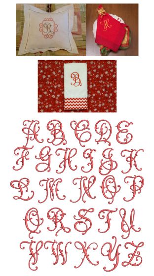 Flourish Fancy Monogram Alphabet Machine Embroidery Designs by JuJu