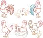 Chicken Line Art | Machine Embroidery Designs by JuJu