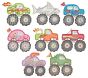 Cute Monster Trucks Applique Machine Embroidery Designs by JuJu
