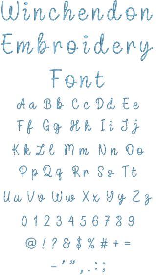 Winchendon Embroidery Font | Machine Embroidery Designs by JuJu