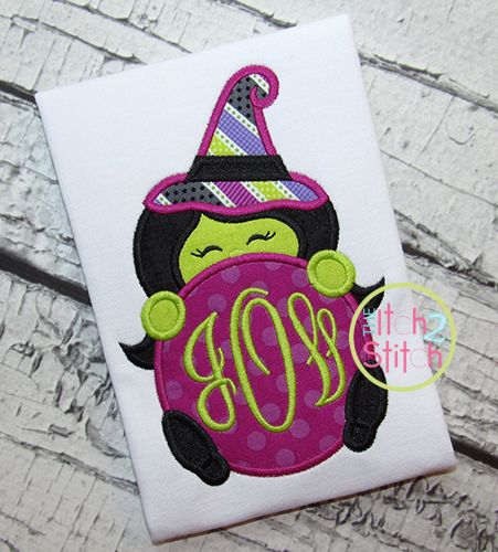 Witch Peeker Applique | Machine Embroidery Designs by JuJu