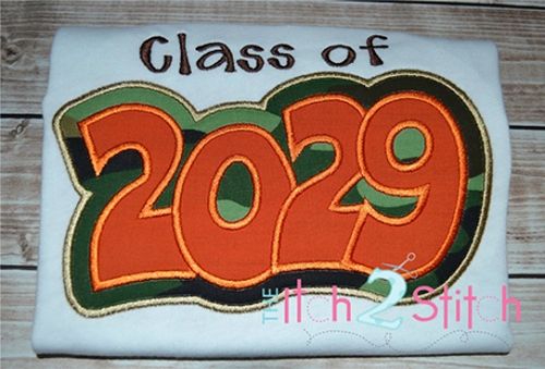 Class of 2029 Double Applique | Machine Embroidery Designs by JuJu