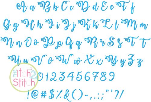 Itch 2 Stitch Watermelon Script Font Digital Embroidery Machine Designs by JuJu