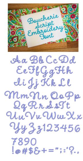 Boucherie Script Embroidery Font Machine Embroidery Designs by JuJu