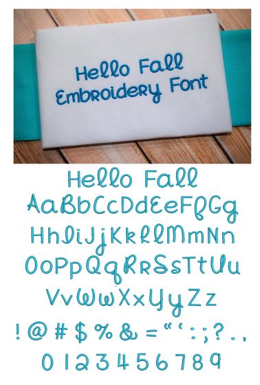 Hello Fall Embroidery Font Machine Embroidery Designs by JuJu