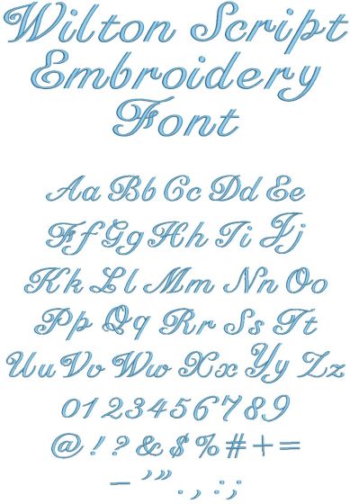 Wilton Script Embroidery Font | Machine Embroidery Designs by JuJu