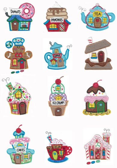 Sweet Shoppes Applique Machine Embroidery Designs by JuJu 