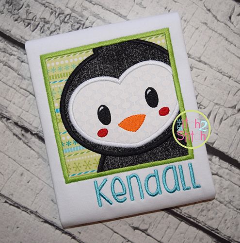Penguin Box Applique | Machine Embroidery Designs by JuJu