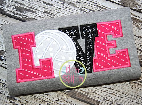 Volleyball Love 2 Applique | Machine Embroidery Designs by JuJu