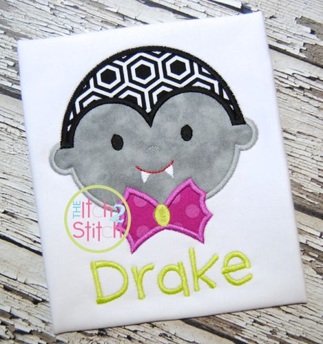 Dracula Head Applique | Machine Embroidery Designs by JuJu
