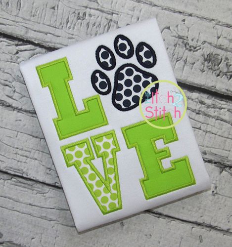 Paw Print LOVE Applique | Machine Embroidery Designs by JuJu