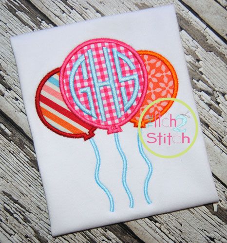 Balloons Trio | Machine Embroidery Designs by JuJu