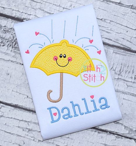 Showers of Love Umbrella Applique | Machine Embroidery Designs by JuJu