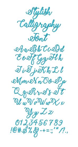 Stylish Calligraphy Embroidery Font Machine Embroidery Designs by JuJu