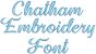 Chatham Embroidery Font | Machine Embroidery Designs by JuJu