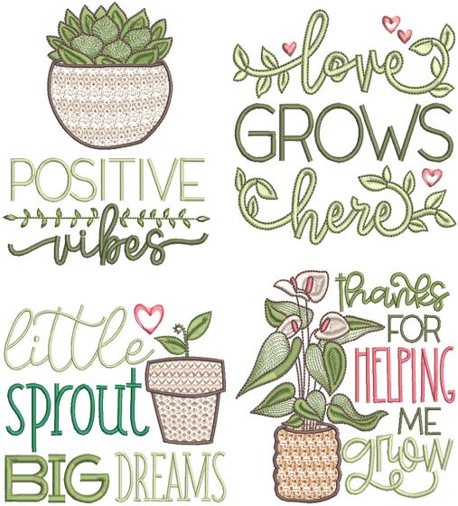 Plant Lovers 8 | Machine Embroidery Designs by JuJu