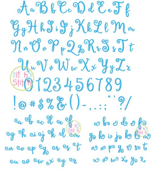 Lettres Douces Embroidery Font | Machine Embroidery Designs by JuJu