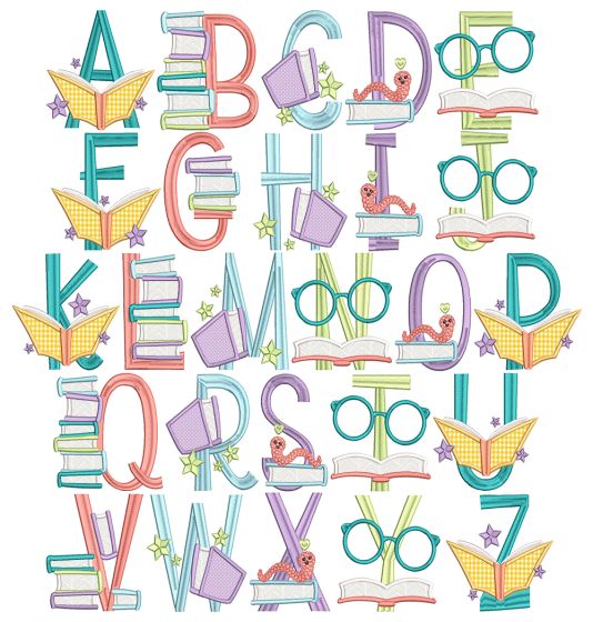 Reading Alphabet | Machine Embroidery Designs by JuJu