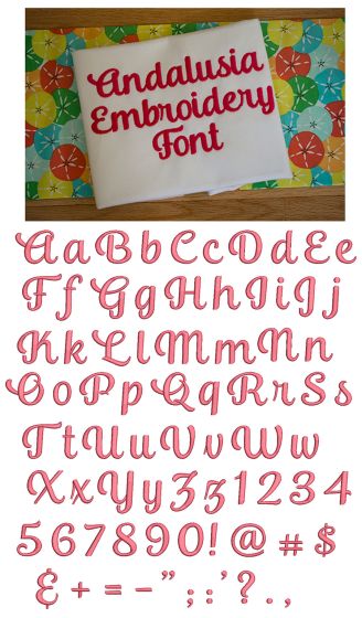Andalusia Embroidery Font Machine Embroidery Designs by JuJu