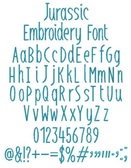 Jurassic Embroidery Font | Machine Embroidery Designs by JuJu