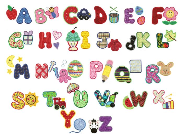 My ABCs Alphabet Applique Machine Embroidery Designs by JuJu 