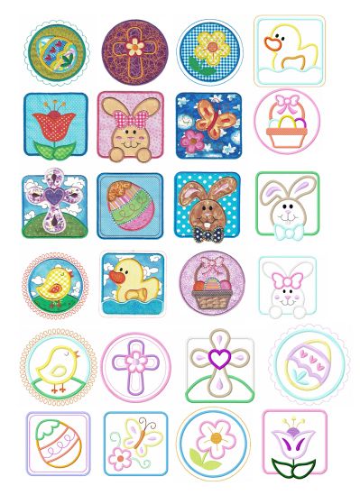 Easter Patches Applique Machine Embroidery Designs by JuJu