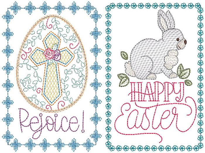 Easter Greeting Cards | Machine Embroidery Designs by JuJu