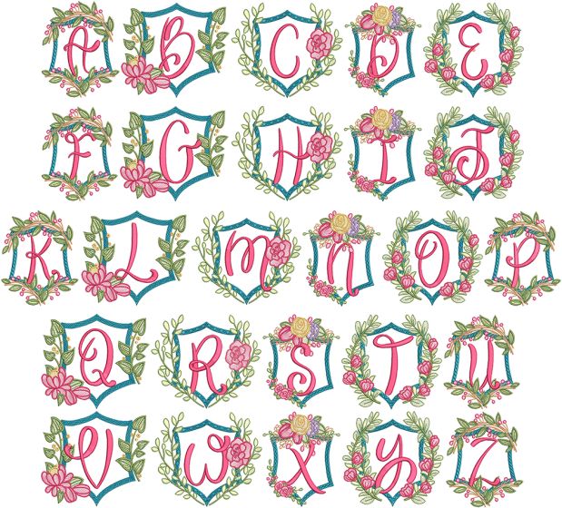 Lydia Alphabet | Machine Embroidery Designs by JuJu