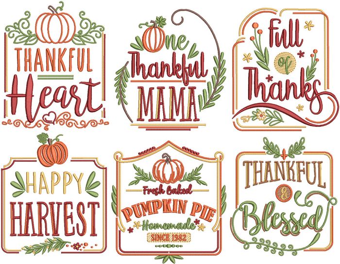 Farm Fresh Thanksgiving 4 | Machine Embroidery Designs by JuJu