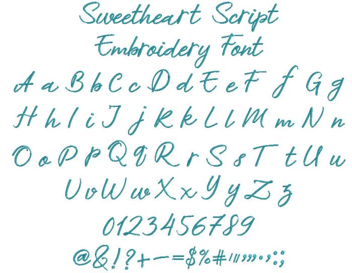 Sweetheart Script Embroidery Font | Machine Embroidery Designs by JuJu