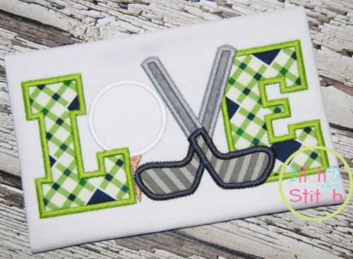 Golf Love Applique | Machine Embroidery Designs by JuJu