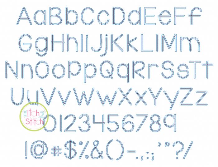 Brick House Two Color Bean Stitch Embroidery Font | Machine Embroidery Designs by JuJu