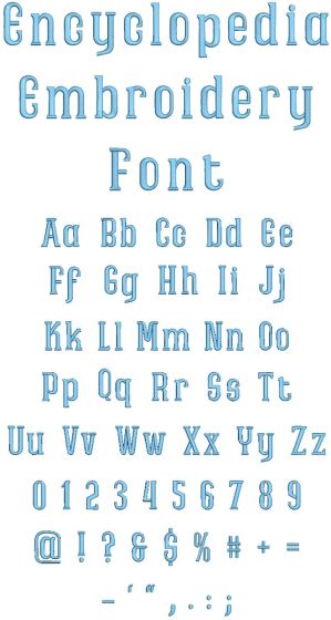 Encyclopedia Embroidery Font | Machine Embroidery Designs by JuJu