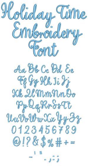 Holiday Time Embroidery Font | Machine Embroidery Designs by JuJu