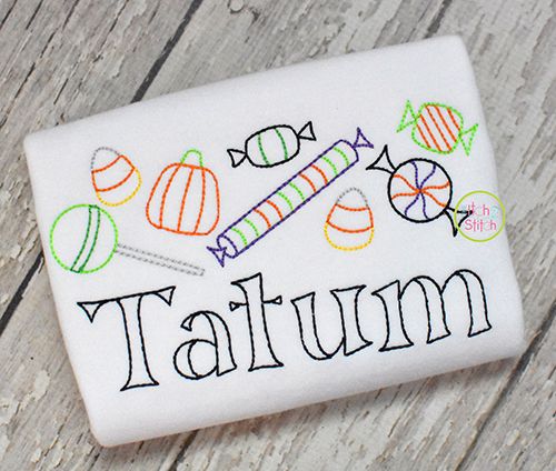 Halloween Candy Border Bean Embroidery | Machine Embroidery Designs by JuJu