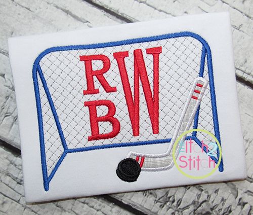 Hockey Goal Applique | Machine Embroidery Designs by JuJu