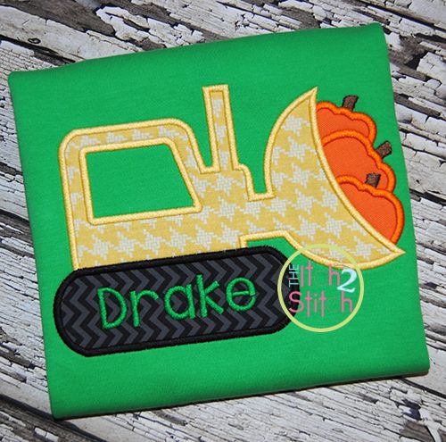 Pumpkin Dozer Applique | Machine Embroidery Designs by JuJu