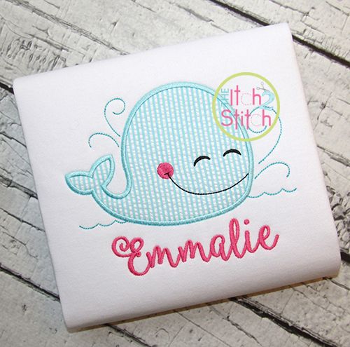 Whale 3 Applique | Machine Embroidery Designs by JuJu