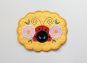 ITH Daisy Ladybug Scalloped Mug Rug | Machine Embroidery Designs by JuJu