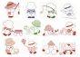 Sunbonnet Sam Redwork 5x7 Machine Embroidery Designs by JuJu