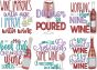 Wine Word Art 3 | Machine Embroidery Designs by JuJu