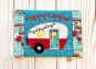 ITH Happy Camper Mug Rug | Machine Embroidery Designs by JuJu