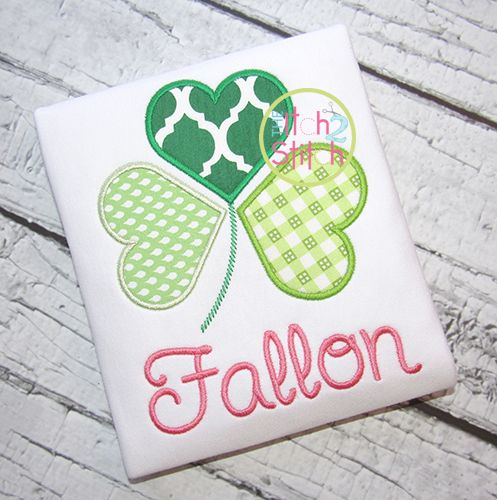 Heart Shamrock Applique | Machine Embroidery Designs by JuJu