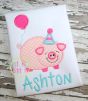 Birthday Pig Applique | Machine Embroidery Designs by JuJu