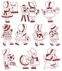 Sunbonnet Sue Goes Back to School Redwork Machine Embroidery Designs by JuJu
