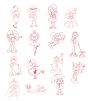 Cool Tweens Redwork Machine Embroidery Designs by JuJu