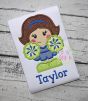 Standing Cheerleader Applique | Machine Embroidery Designs by JuJu
