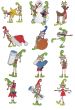 Quirky Christmas Elves Filled Machine Embroidery Designs by JuJu
