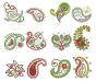 Christmas paisley filled machine embroidery designs